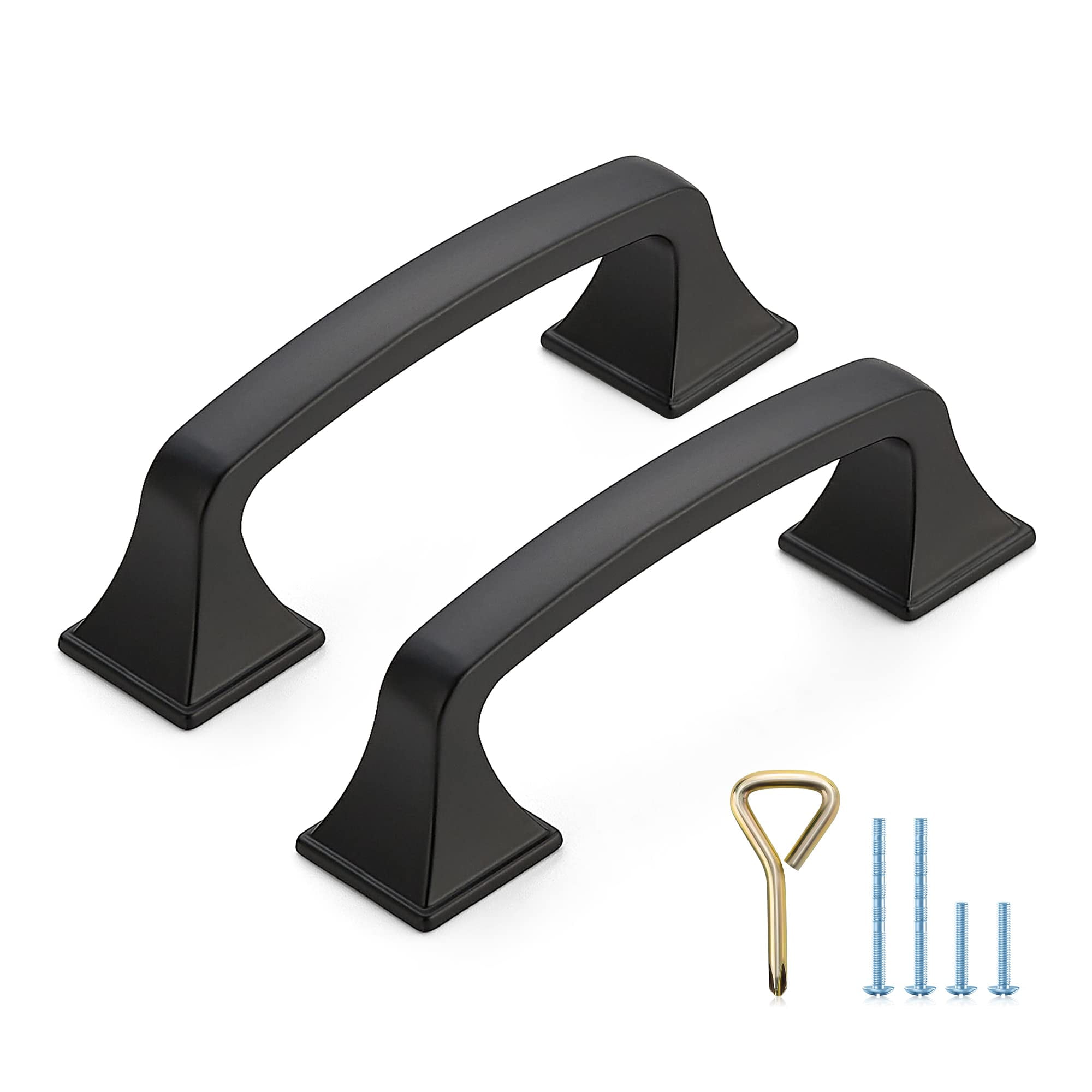 10PCS Pack Matte Black Kitchen Handles Drawer Pulls 3 inch Hole