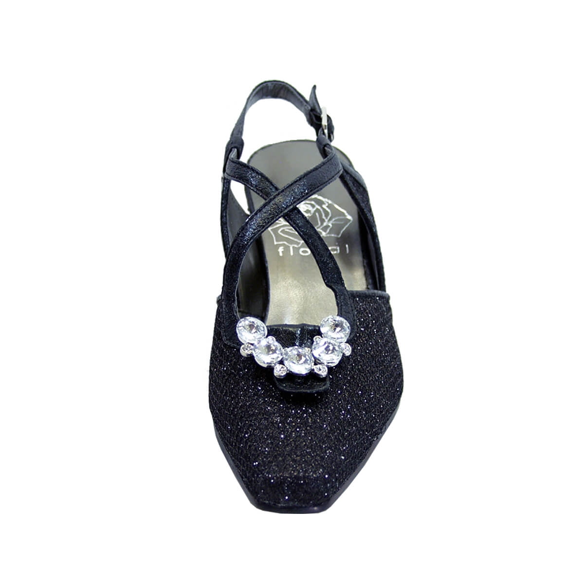 FLORAL Raya Women's Wide Width Criss-Cross Dress Pumps BLACK 7.5