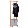 thumbnail image 1 of Gymax Bamboo Clothes Drying Rack Laundry Hamper Garment Hanger Storage Organizer, 1 of 10