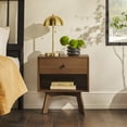 thumbnail image 6 of Kepooman Farmhouse Nightstand Side Table with Drawers, Wooden Rustic End Table with Open Shelf, Tall Bedside Table,Brown, 6 of 6