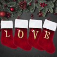 thumbnail image 5 of HOME'S FRIEND Christmas Stockings with Letters, 18 Inch Plush Monogram Christmas Stockings,Name Initial Large Embroidered Stockings,Christmas Tree Dec, 5 of 5