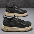 thumbnail image 2 of Men's & Slip-On Low-Top Chunky Platform Sneakers - All-Terrain Traction for Urban, Beach, Outdoor (Unisex) - Easy-Clean Thick-Soled All-Season Casual Shoes with PU Upper & Rubber Sole, Round Toe Fit, 2 of 10