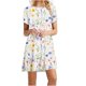 thumbnail image 2 of Puntoco Vestido De Manga Corta Para Mujer Vestido De Cuello Redondo Con Estampado Floral Blanco L,Regalos Para Mujer Joven, 2 of 6