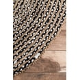 thumbnail image 4 of Indian Handwoven Braided Natural Jute with Black White Cotton Jute Line Round Rug, Bedroom, Entryways, Dining Room, Hallways, Kids' Rooms, Size - (5' Round), 4 of 4
