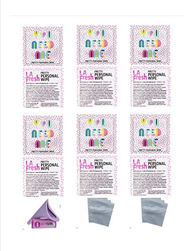 E.D.O.G. USA GoGirl Female Urination Device Kit Essentials Replenishment Pack | 12 LA Fresh Feminine Personal Care Natural Wipes | 12 Extra Zip Baggies - Compatible with All EDOG Go Girl Kits