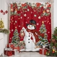 thumbnail image 2 of Christmas Red Snowman Shower Curtains for Bathroom, Xmas Tree Poinsettia Balls Winter Waterproof Fabric Shower Curtain for Bathroom Bathtub Decoration, Machine Washable, 60"x72", 2 of 9
