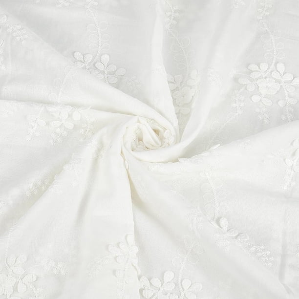 Tela de algodón con estampado floral de 1 yarda (142 cm de ancho), 55-3/4 pulgadas (142 cm) de ancho. Tela de algodón para costura, con estampado floral blanco, ideal para decoración de prendas.