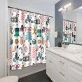 thumbnail image 2 of Christmas Shower Curtain for Bathroom Decor Pink Xmas Tree Socks Gingerbread Man Winter New Year Holiday Waterproof Fabric Shower Curtains with Hooks 72x72 in, 2 of 6