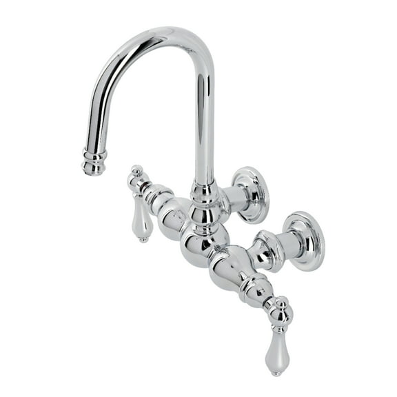 Kingston Brass CA2T1 Vintage 3-3/8" Tub Wall Mount Clawfoot Tub Faucet, Polished Chrome