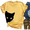 thumbnail image 1 of YourTops T-Shirt Femme Mignon Chat (US 2TG, 2-Jaune), 1 of 2