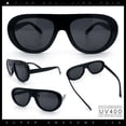 thumbnail image 2 of Retro Futurism Bold Flat Top Thick Plastic Racer Fashion Sunglasses [All Black], 2 of 7
