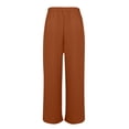 thumbnail image 7 of Edvintorg Wide Leg Pants Women 2025 Trendy Women's Summer Casual Pants High Waist Solid Color Comfortable Button Decoration Pants with Drawstrings Wine XXXL, 7 of 7