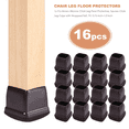 thumbnail image 5 of 16 Pcs Brown Silicone Chair Leg Floor Protectors, Square Caps with Wrapped Felt, Fit: 0.75 Inch-1.0 Inch, 5 of 10