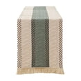 thumbnail image 2 of Linen Stripe Table Flag Runner Fringe Rope Patchwork Bohemian Tablecloth for Dining Coffee TV Cabinet Home Decor 11x55in, 2 of 7