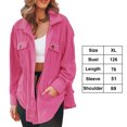 thumbnail image 2 of Ladies Spring and Fall Solid Color Lapel Double Side Slit Single Breasted Fashion Fleece Asymmetric Casual Coats, 2 of 5