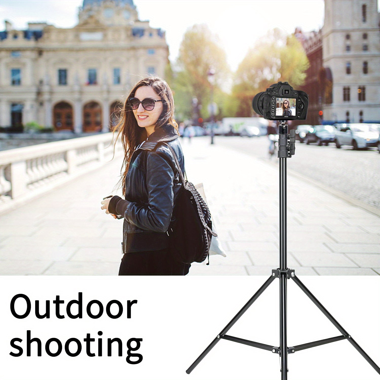 63inch/1.6m Mobile Phone Stand Tripod With Mobile Phone Universal Clip, Outdoor Support On The Ground To Take Photos--Best Halloween Gift