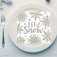 thumbnail image 3 of Winter Theme Shining Snow Lunch Napkins | 6.5" x 6.5" | Holiday Party Tableware, 3 of 6