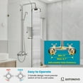 thumbnail image 4 of gotonovo Bathroom Exposed Shower Fixtures 8 Inch Rain Showerhead Double Cross Handles 2 Function Wall Mount Shower Faucet Set, Brass Handheld Spray, Brushed Nickel, 4 of 4