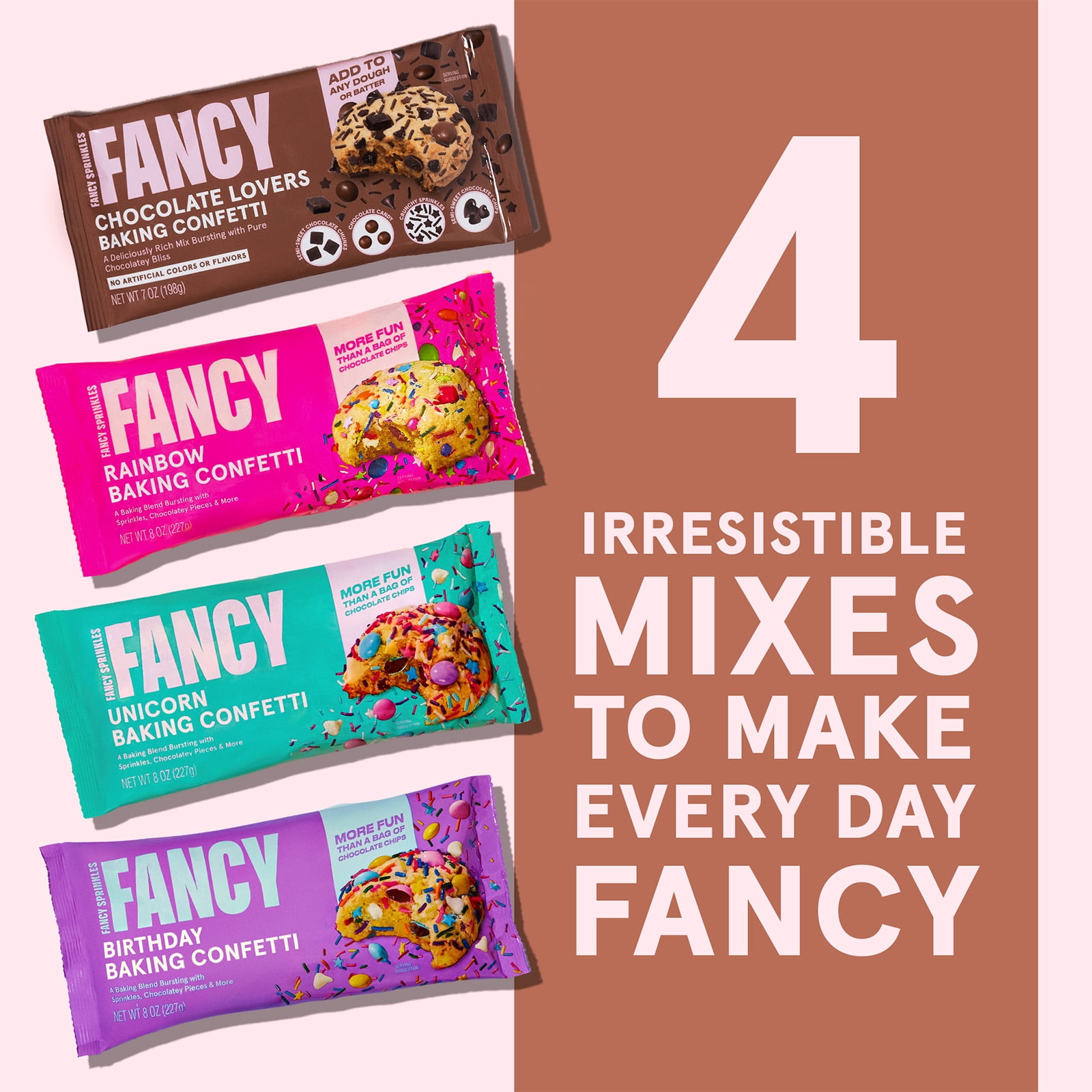 Fancy Sprinkles Chocolate Lovers Baking Confetti with Sprinkles and Chocolate Pieces, 7 oz Bag