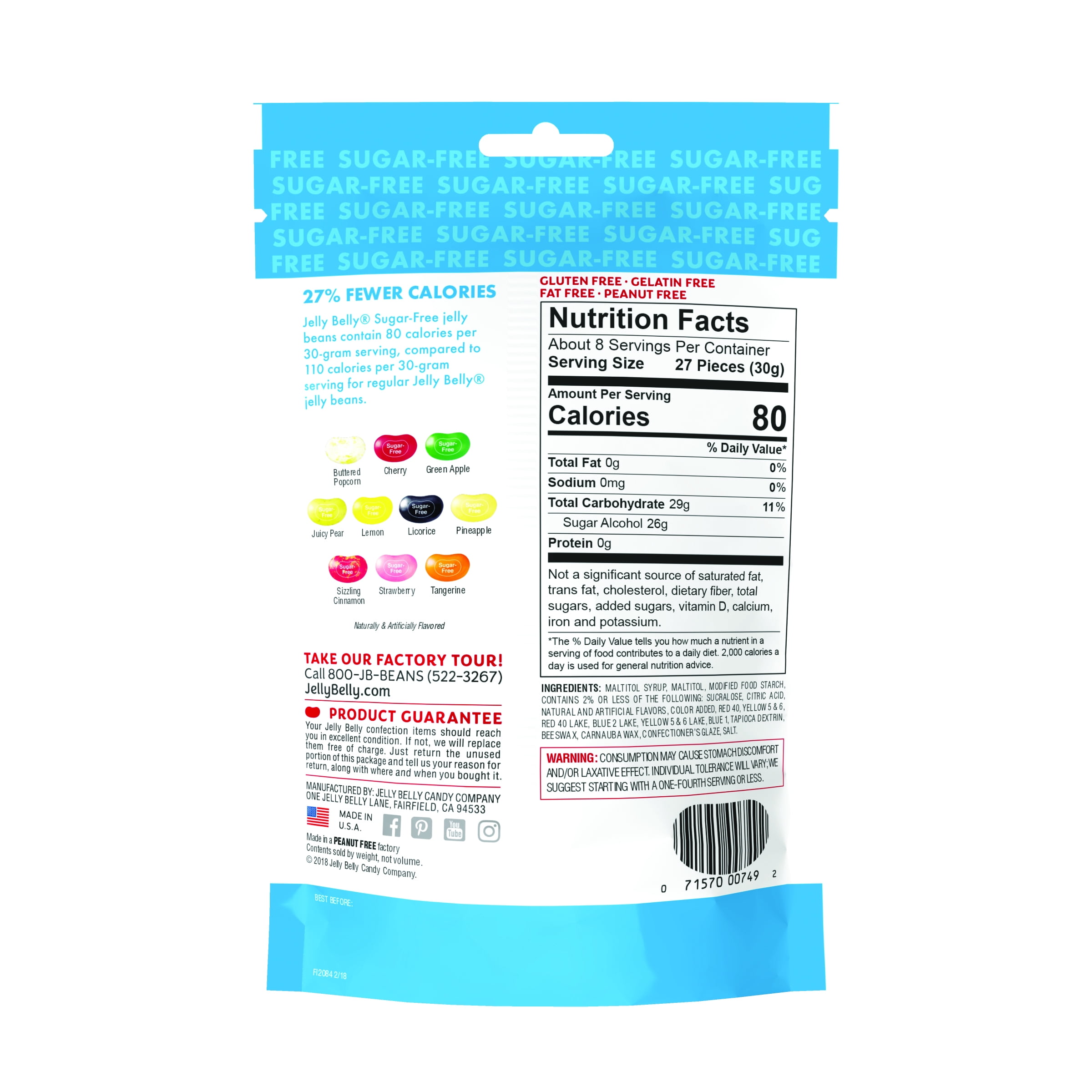 Jelly Belly Sugar Free Assorted Flavor Jelly Beans 8 25 Oz Walmart Com Walmart Com