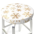 thumbnail image 3 of Hirioo gold Snowflake print for Round Bar Stool Seat Covers Washable Stool Cushion Slipcover Elastic Bar Chair Covers for 12-14 Inch Chair-14 inch, 3 of 7