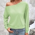 thumbnail image 2 of Pompotops Haut d'Automne pour Femme Décontracté Uni à Col Asymétrique Blouses à Manches Longues Haut à Manches Longues à Col Asymétrique Blouses en Solde, 2 of 8