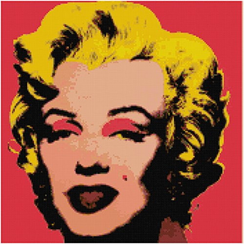 Andy Warhol Marilyn Monroe on Hot Pink Counted Cross Stitch Pattern ...