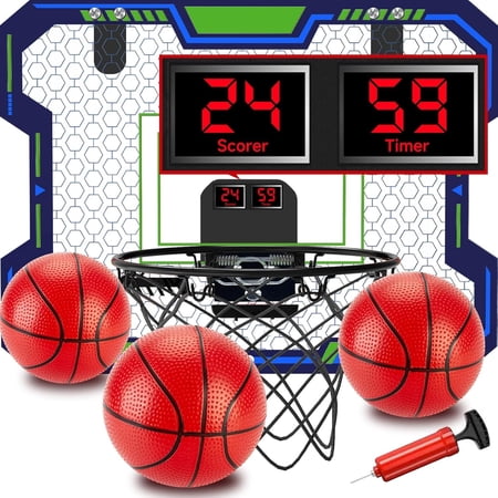Indoor Basketball Hoop for Kids Ages 4-12 over the Door Basketball Set