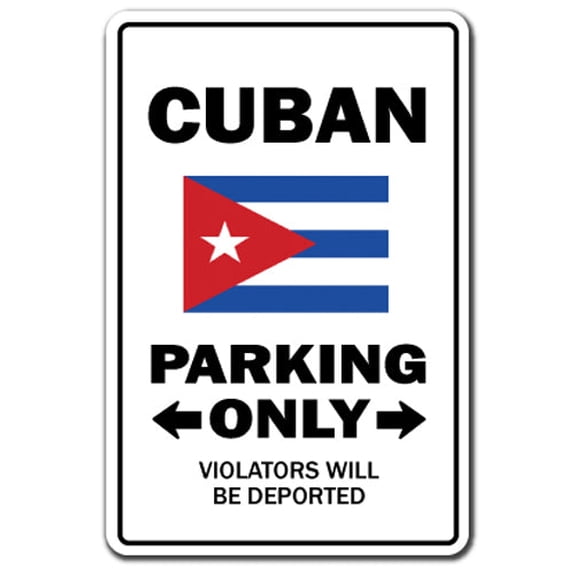 Cuban Parking Sign | Indoor/Outdoor | Funny Home Décor for Garages, Living Rooms, Bedroom, Offices | SignMission Gag Novelty Gift Funny Havana Cuba Cigars Rum Island Sign Wall Plaque