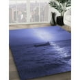 thumbnail image 3 of Ahgly Company Machine Washable Indoor Square Transitional Sky Blue Area Rugs, 3' Square, 3 of 7