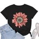thumbnail image 1 of Pntutb Mujeres Moda Impresión O-Cuello Camiseta Corta Blusa Suelta Top Camisa Pntutb Pntutb-5871, 1 of 4