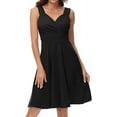thumbnail image 3 of Women's Sleeveless Wrap V-Neck A-line Bridesmaid Cocktail Party Dress, 3 of 6