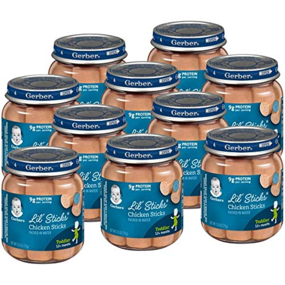 Gerber Lil Sticks Baby Food Jar, Chicken Sticks, 2.5 OZ, 10-Pack