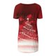thumbnail image 4 of Camiseta Impresa con Cuello en V de Manga de Raglan de la Parte Trasera Larga Delantera Corta de las Mujeres de Navidad, Vacaciones Informales, 4 of 6