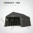 thumbnail image 3 of Mellcom 13' x 20' Portable Outdoor Storage Shelter, Heavy Duty Carport, Garage Tent Canopy, 3 of 6