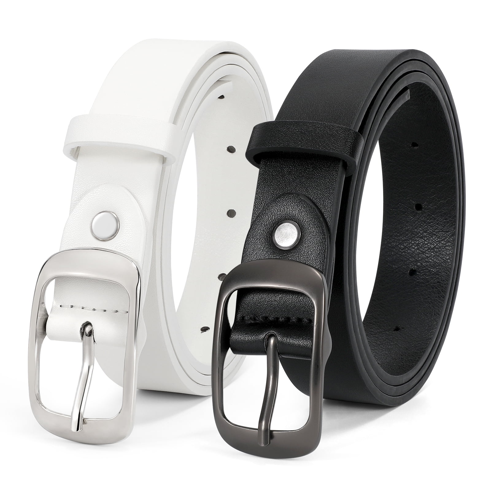 WHIPPY Women Leather Belt with Pin Buckle, Plus Size Waist Belt for