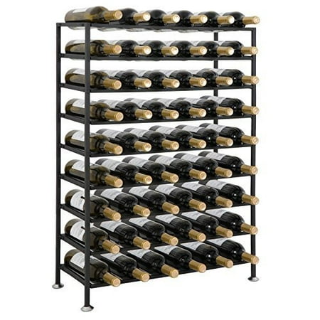 Smartxchoices 54 Bottle Black Steel Wine Rack Free Standing Floor