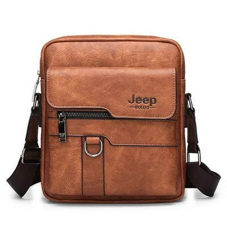 KAISERINC Jeep Buluo Man Leather Bag Shoulder Crossbody Bags for Men Cow Split Leather male iPad Business Messenger Bag Drop Shipping Men s Size