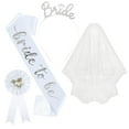 thumbnail image 2 of Bachelorette Party Set 4 Piece Bridal Accessories Headband Sash Veil Badge Bride-to-Be Celebration Bachelor Party Kit, 2 of 5