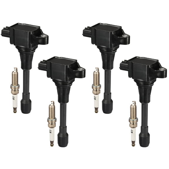 SPEEDWOW Ignition Coil Pack and Iridium Spark Plugs Compatible with Nissan 2007-2019 Altima Versa Sentra Rogue Cube NV200 UF549 9029, Sets of 4