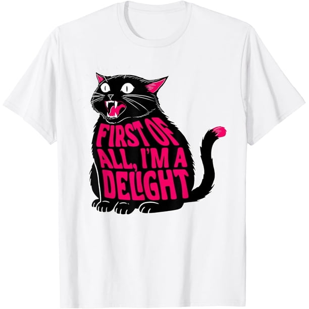 First of All I'm a Delight Roaring Cat Kitty - Camiseta negra para gatito