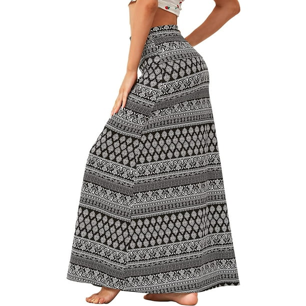 HTOOQ Maxi Skirts for Women Summer Fall High Waist Long Skirts for Women Long Length Womens Long Maxi Skirt