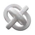thumbnail image 3 of Parisloft Farmhouse Wood Chain Knot Decor, Boho, White, 6 Inch, 3 of 5