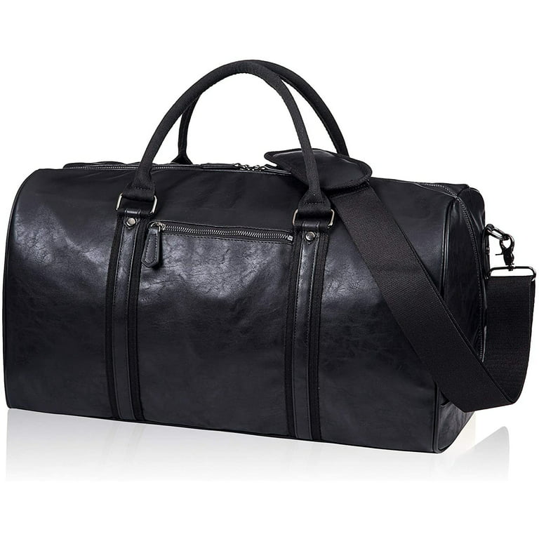 Luxury Full Grain Leather Weekender Bag for Women with Detachable Shoulder  Strap