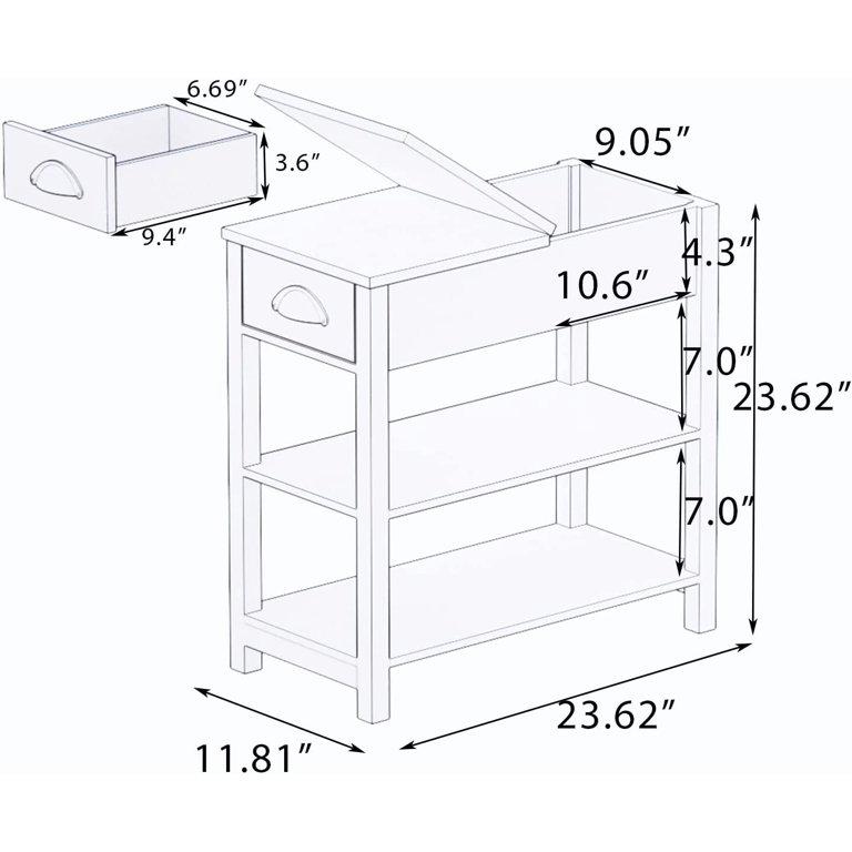  Small End Tables for Small Spaces – Small Side Table Living  Room – Industrial Small Nightstand Bedroom –Narrow End Table – Slim Skinny  Bedside Table – Little Thin Accent Table Tiny