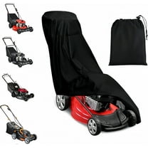 Outdoors Lawn Mower Cover, Waterproof UV-Resistant Fit Push Mower Covers Storage with Drawstring & Storage Bag,, Waterproof Lawnmower Covers for Outdoor, Deck up to 74", Black