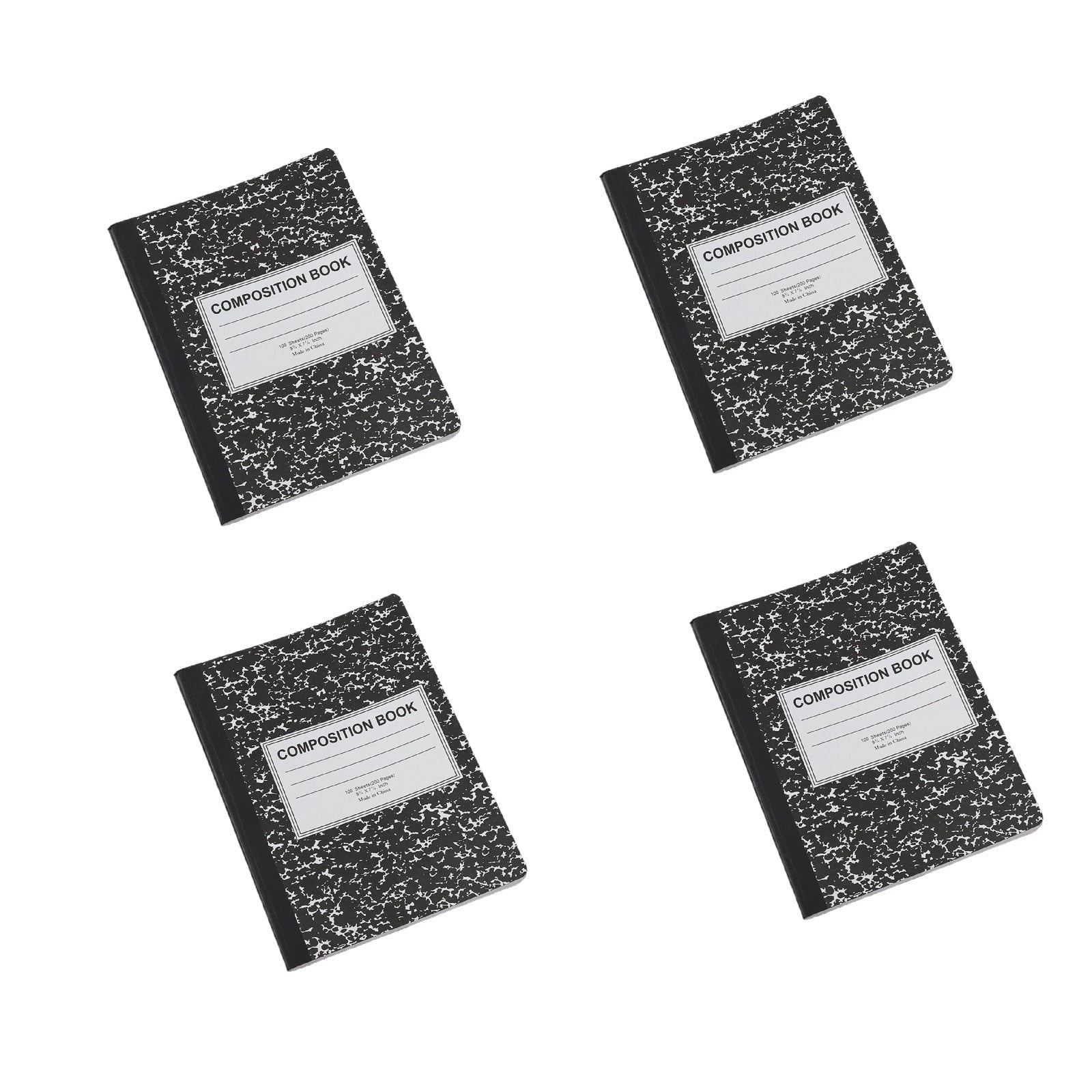 Libreta portátil genérica de 4 piezas con líneas anchas, cuaderno