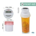 thumbnail image 3 of Pillzar Portable Pill Dispenser with Smart Timer Cap for Medication, Prescriptions, Supplements and Vitamins. Perfect for Travel or Home Use., 3 of 8