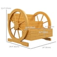 thumbnail image 3 of Outsunny Wooden Wagon Planter Box, Decorative 3-Tier Raised Garden Bed, 3 of 10