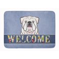 thumbnail image 1 of Carolines Treasures BB1406RUG White English Bulldog Welcome Machine Washable Memory Foam Mat, 1 of 4